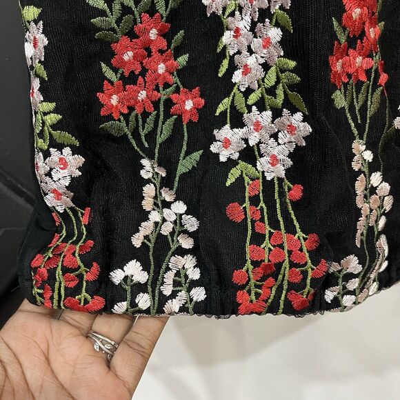 Liz Claiborne Career Floral Embroidered Top Blouse Size XL - Picture 3 of 6